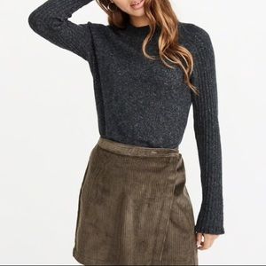 Abercrombie & Fitch Back-Button Mock Neck Sweater